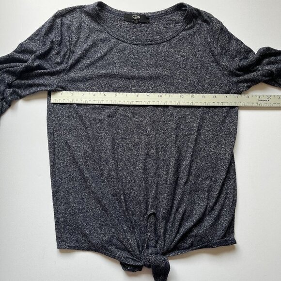 Coin 1804 Sweater Stretch Jersey Knit Los Angeles Blue Shirt Front Knot Sz S - Picture 12 of 12